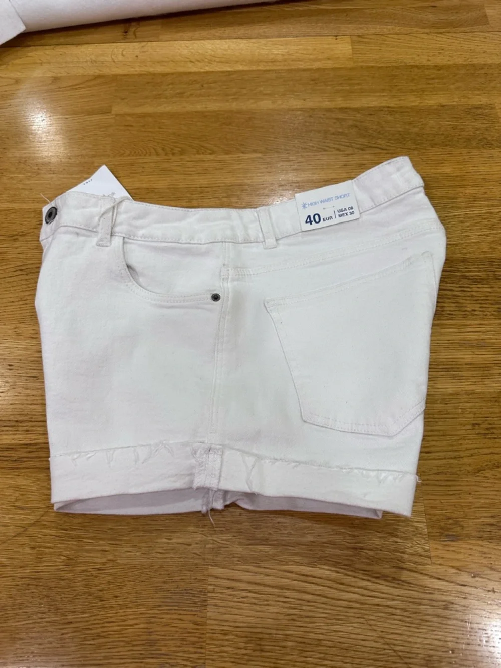 Women's Zara White  Denim Shorts